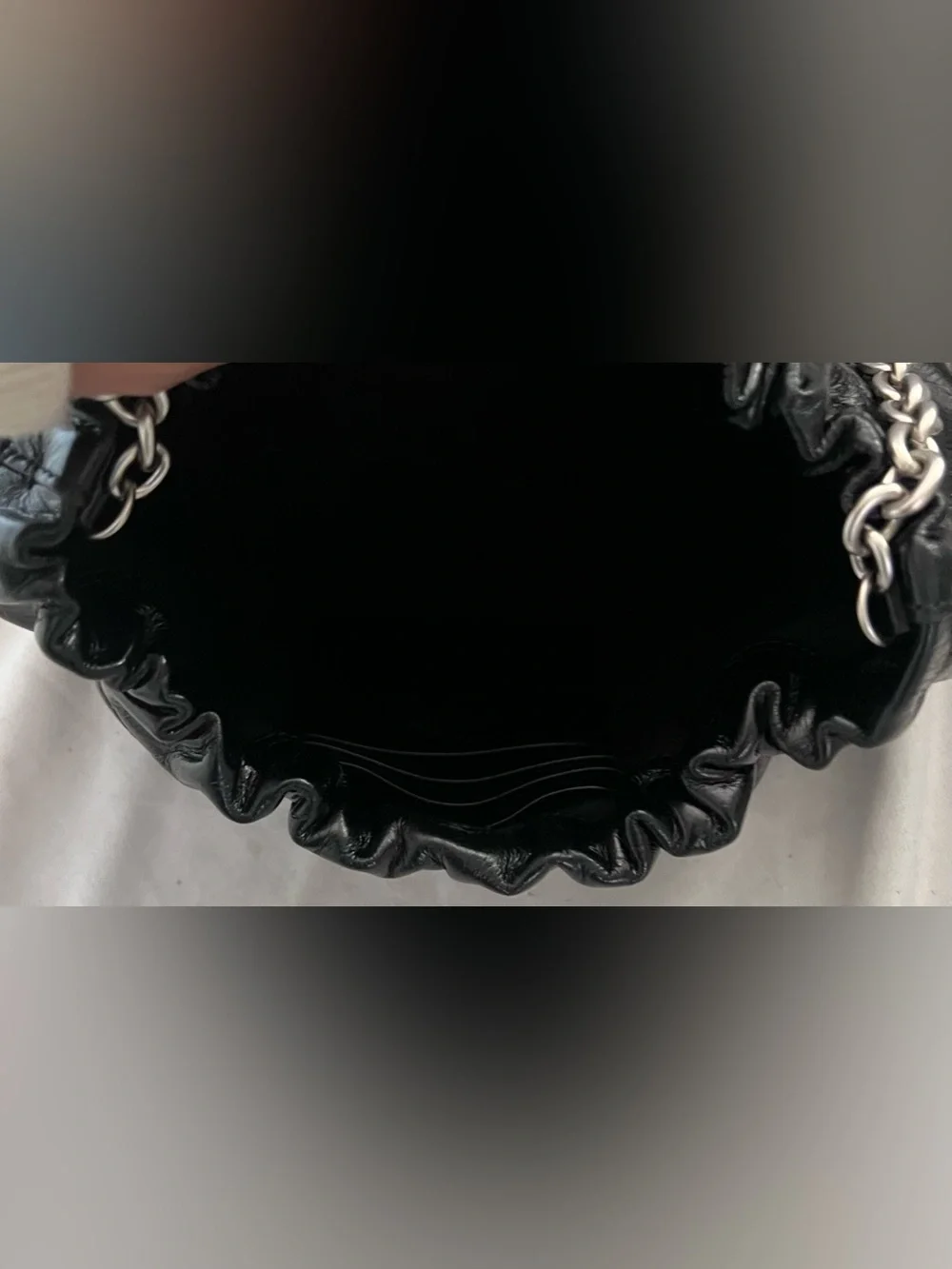 Reformation DAHLIA Black Leather Chain Bag $348 New